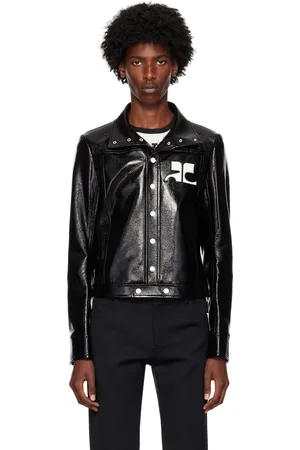 Courrèges Blouson noir en vinyle - Reedition