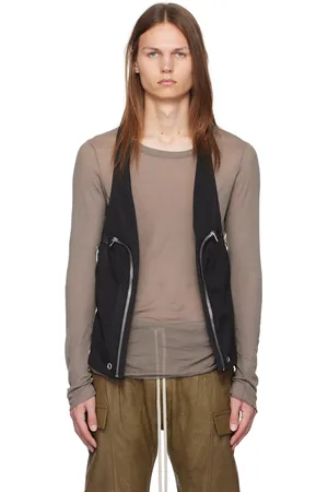 Rick Owens Gilet noir à poches Bauhaus