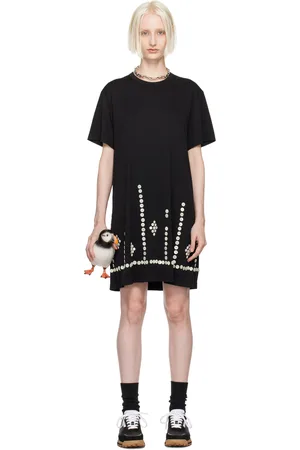Comme des Garçons Robe midi noire à appliqués à bouton