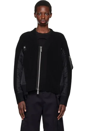 SACAI Cardigan noir à panneaux