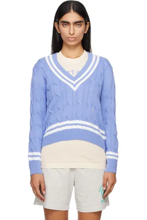 Sporty & Rich Pull bleu à logo SRC