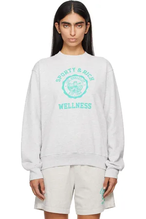Sporty & Rich Pull molletonné gris à logo Emblem