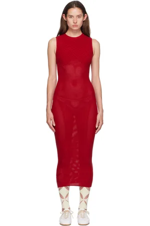 Isa Boulder Robe midi Sweetheart rouge