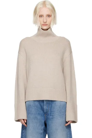 Lisa Yang Col roulé Fleur taupe