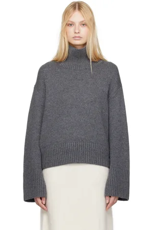 Lisa Yang Col roulé Fleur gris