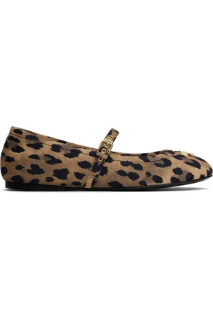 Moschino Ballerines brun et noir à ferrure à logo