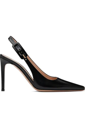 Gianvito Rossi Chaussures à talon aiguille Tokio noires en cuir à bride arrière