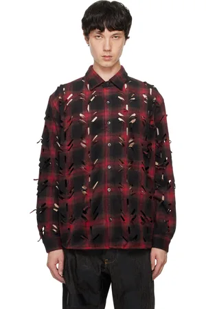 JUNTAE KIM Chemise rouge à découpes