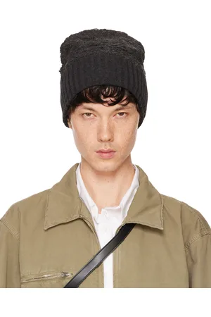 Maison Margiela Bonnet gris en fibre acrylique et laine vierge