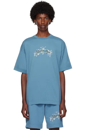 Givenchy T-shirt bleu à image florale à logo
