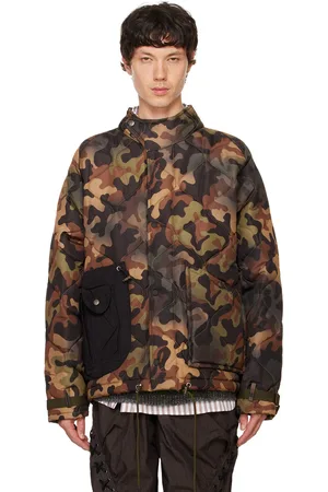 Andersson Bell Blouson matelassé vert à motif camouflage et à poches