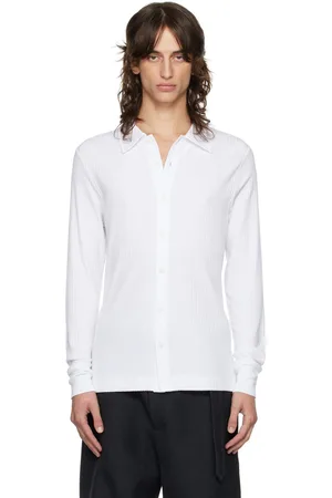 DRIES VAN NOTEN Chemise blanche en jersey côtelé