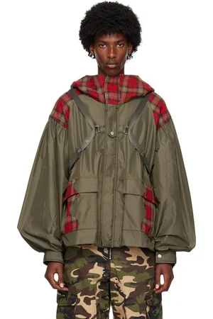 Andersson Bell Blouson kaki à harnais et à manches bouffantes