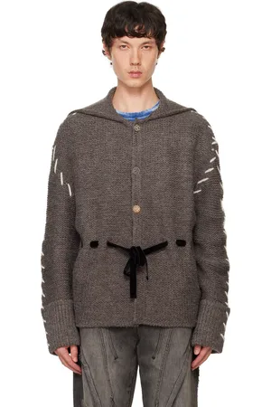 Andersson Bell Cardigan Charlie gris à col surdimensionné
