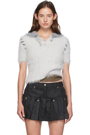 Andersson Bell Polo gris en tricot à poils longs