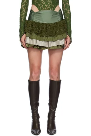 Andersson Bell Minijupe de style tutu étagée verte