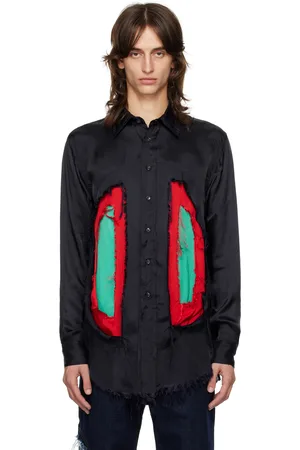 Edward Cuming Chemise Lung Window bleu marine