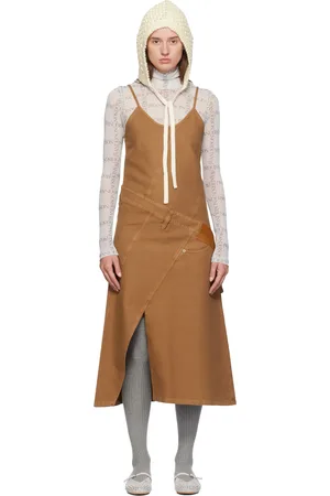 J.W.Anderson Robe longue brune à coutures torsadées
