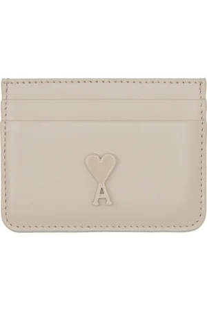Ami Porte-carte beige à logo Ami de cœur