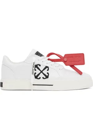 OFF-WHITE Baskets blanches en canevas et en caoutchouc vulcanisé
