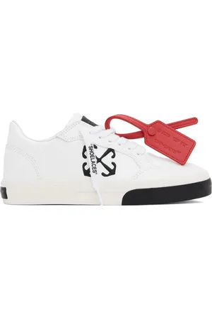 OFF-WHITE Baskets basses blanches en cuir à semelle en caoutchouc vulcanisé