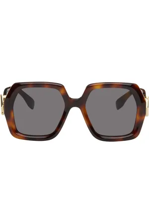 Fendi Lunettes de soleil brunes à ferrures FF