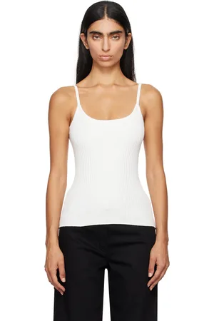 Courrèges Débardeur blanc en tricot côtelé - Reedition
