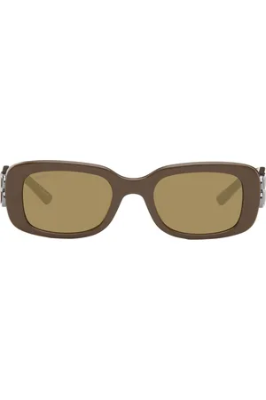 Balenciaga Lunettes de soleil rectangulaires Dynasty brunes