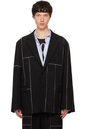 DOUBLET Veston Frankenstein noir à ornements cousus