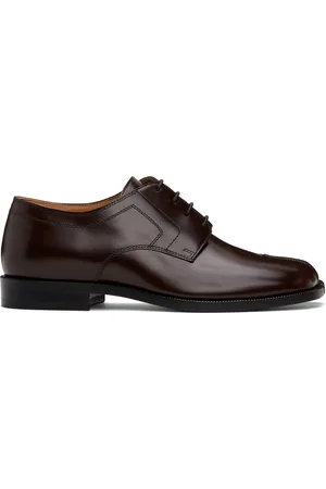 Maison Margiela Chaussures oxford brunes à laçage et à bout Tabi