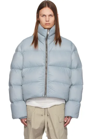 Rick Owens Blouson Turtle bleu rembourré en duvet