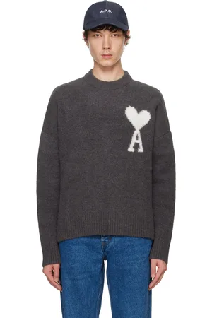 Ami Pull gris à logo Ami de cœur