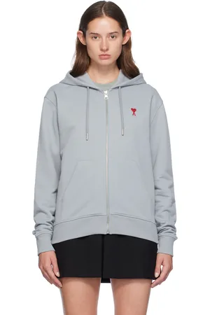 Ami Pull à capuche bleu à logo Ami de cœur