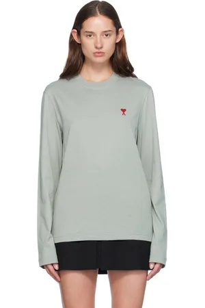 Ami T-shirt à manches longues bleu à logo Ami de cœur