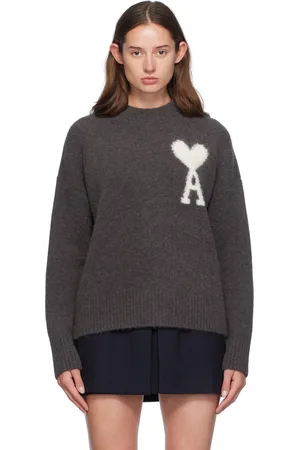 Ami Pull gris à logo Ami de cœur