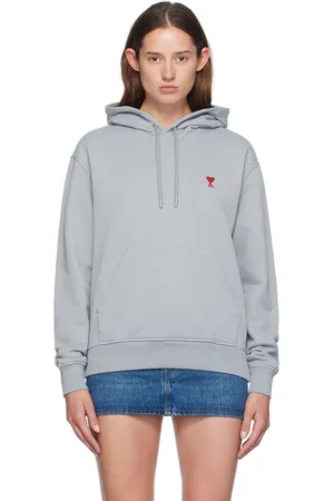 Ami Pull à capuche bleu à logo Ami de cœur