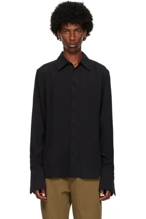 LGN LOUIS GABRIEL NOUCHI Chemise noire à poignets carrés prolongés