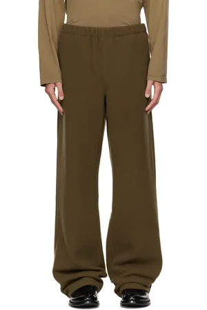 RIER Pantalon brun en molleton inversé