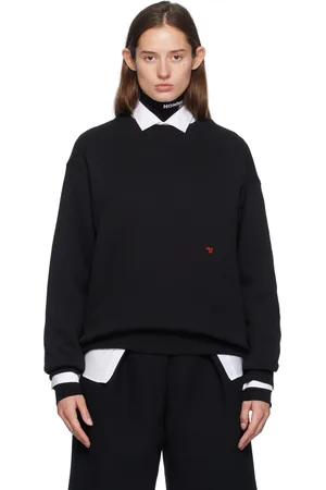 HOMMEGIRLS Pull molletonné lavé noir