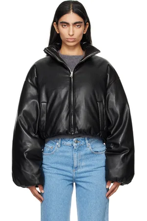 Nanushka Blouson Lilima noir en cuir synthétique rembourré en duvet
