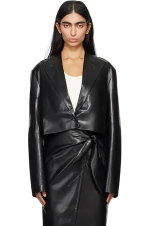 Nanushka Veston Aidula noir en cuir synthétique