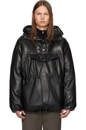 Nanushka Blouson Osana noir en cuir synthétique rembourré en duvet