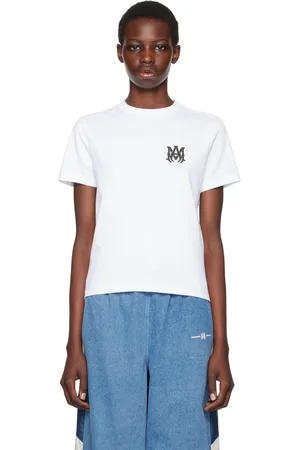 AMIRI T-shirt blanc à logos contrecollés