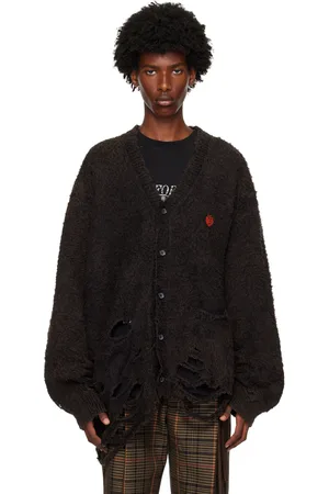 DOUBLET Cardigan noir à effet usé