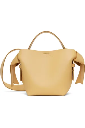 Acne Studios Mini sac à bandoulière beige à nœuds Musubi