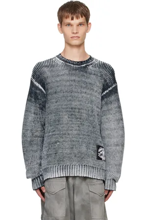 Acne Studios Pull noir et blanc à écusson à logo