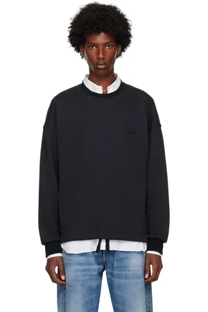 Ermenegildo Zegna Pull molletonné bleu marine à col ras du cou