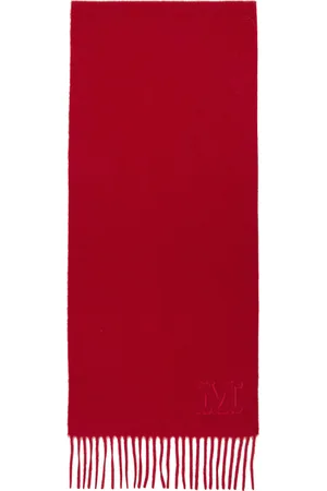 Max Mara Écharpe de style étole rouge en cachemire à logo brodé