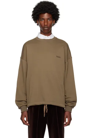 Ermenegildo Zegna Pull molletonné brun à col ras du cou