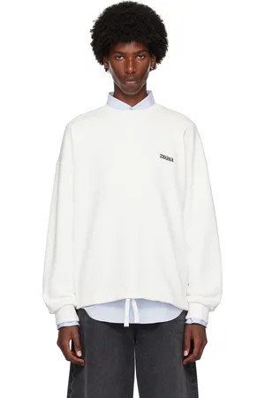 Ermenegildo Zegna Pull molletonné blanc à col ras du cou